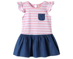 BQT Baby/Toddler Girls' Denim Dress - Pink/Blue