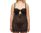 Just Sexy Plus Size Baby Doll w/ G-String - Black