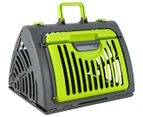 Paw & Claws Collapsible Pet Carrier For Small Pets - Green/Grey