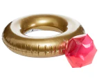 Giant Diamond Ring Pool Float - Gold/Red