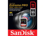 SanDisk 64GB Extreme PRO UHS-I SDXC Memory Card (V30) 95mb/s SDSDXXG-064G-GN4IN