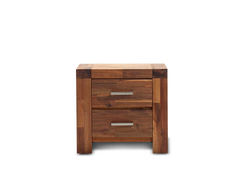 Acacia Reclaimed Wood Style 2 Drawer Bedside Table
