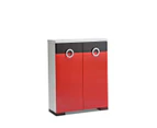 Gloss Red & Black 20 Pair Shoe Storage Cabinet
