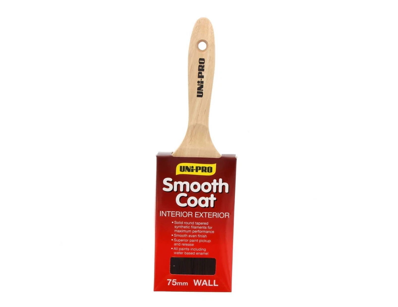 Paint Brush Smooth Coat 75mm Unipro Stainless Steel Ferrule Synthetic Bristles