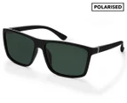 Winstonne Men's Mavericks Polarised Sunglasses - Super Black/Green