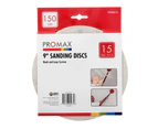 Sanding Disks 150 Grit 230mm (9 Inch) 15 Pack Promax Hook And Loop System