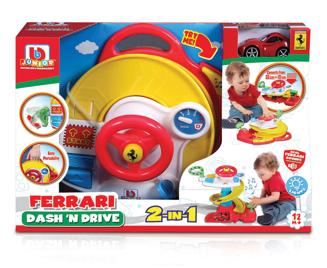 BB Junior Ferrari Dash 2 in 1 Driving Tower with Car