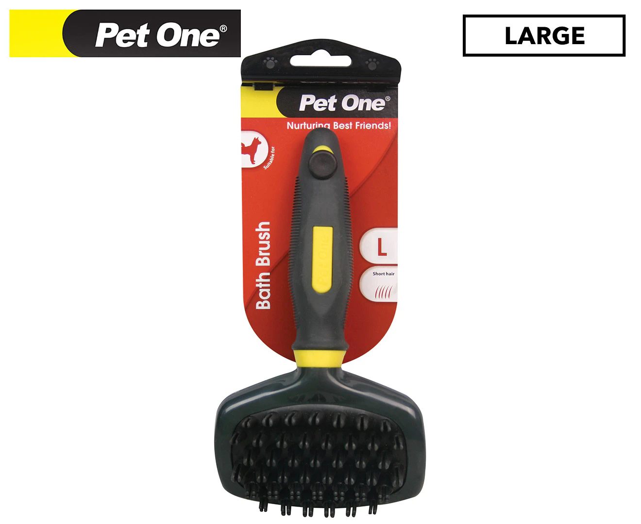 Pet One Large Grooming Bath Brush - Grey