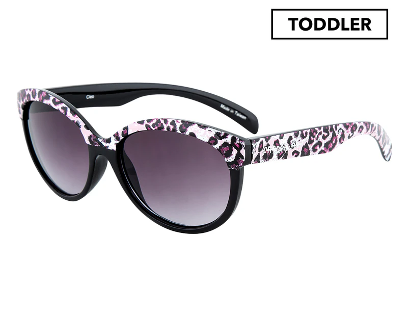 Frankie Ray Toddler 1-3 Years Half Rim Cleo Sunglasses - Pink Leopard Print/Black 