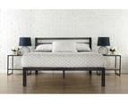 Istyle Simmons Queen Bed Frame Metal Grey Black