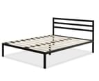 Istyle Simmons Queen Bed Frame Metal Grey Black 2