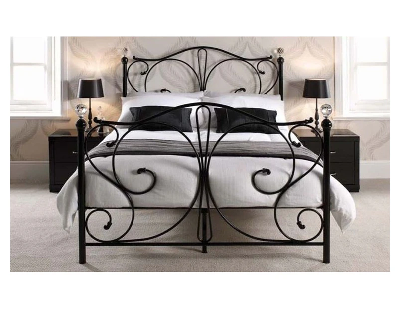 Istyle Christina Queen Bed Frame Metal Grey Black