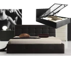 Istyle Milan King Gas Lift Ottoman Storage Bed Frame Pu Leather Black