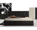 Istyle Milan Double Gas Lift Ottoman Storage Bed Frame Pu Leather Black