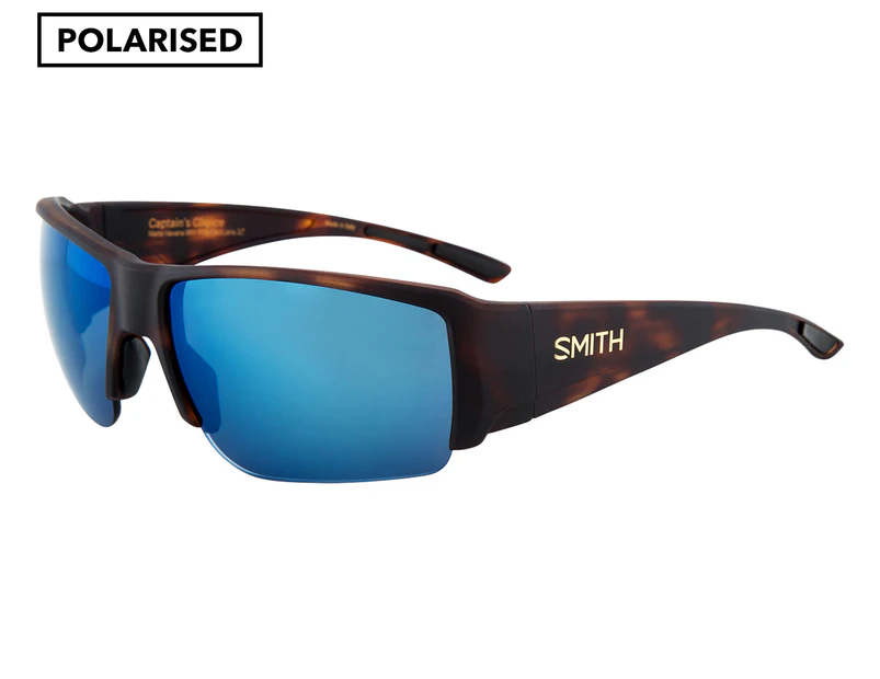 Smith Captain's Choice Polarised Sunglasses - Matte Havana/Blue