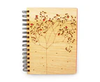 Studio Bianco Handmade Laser Cut And Engraved Eucalypt Wood Journal Heart Tree Notebook