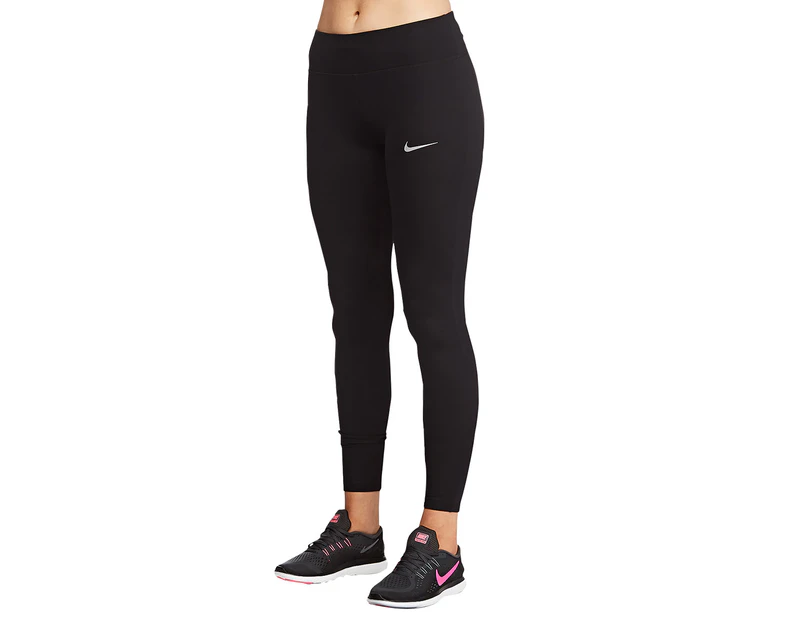 Nike Women's Power Essential Tight - Black/Reflective Silver