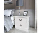 French Bedside Cabinet White Wooden Drawer Table Lamp Nightstand Chest