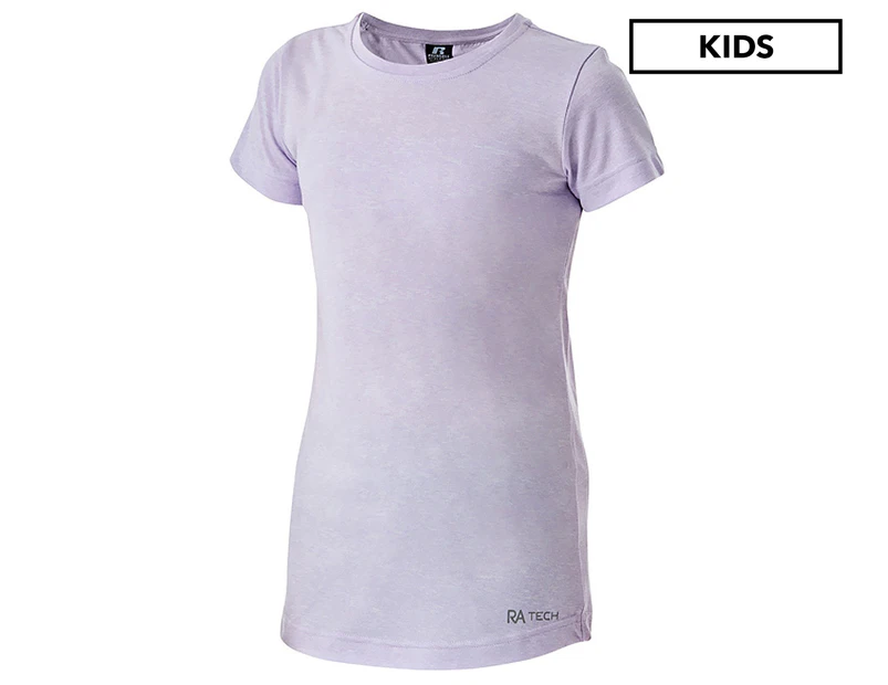 Russell Athletic Girls' Techsweat T-Shirt - Purple Rose