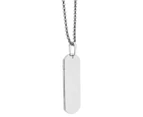 Iced Out Stainless Steel Pendant Chain - Dog Tag silver - Silver