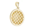 Premium Bling - 925 Sterling Silver DOME Pendant gold - Gold