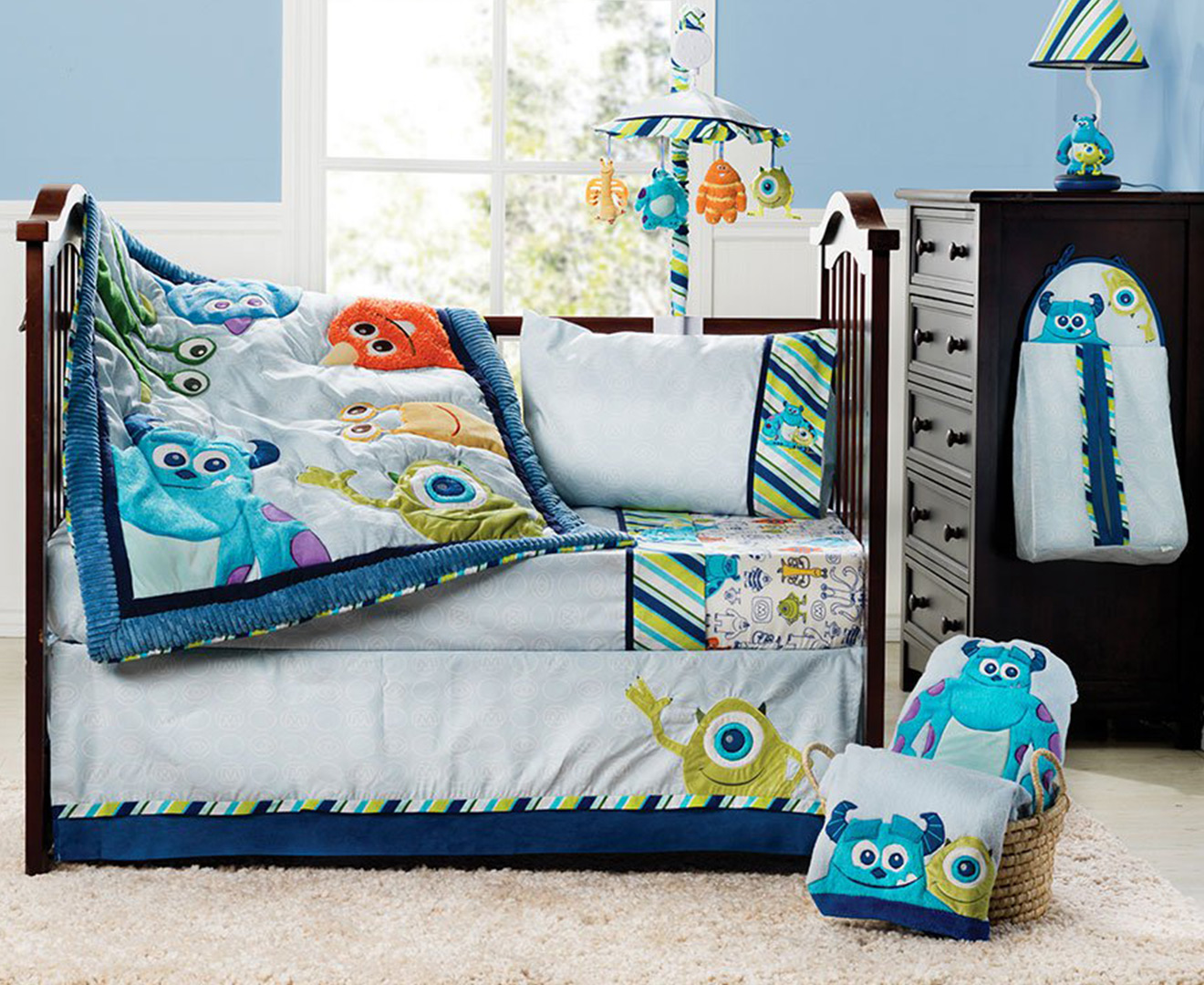 Monsters inc baby crib set sale