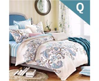 Queen Size Blue Paisley Design Quilt Cover Set