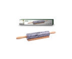 Dline Marble Rolling Pin with Wooden Base for Pastrie and Dough Charcoal