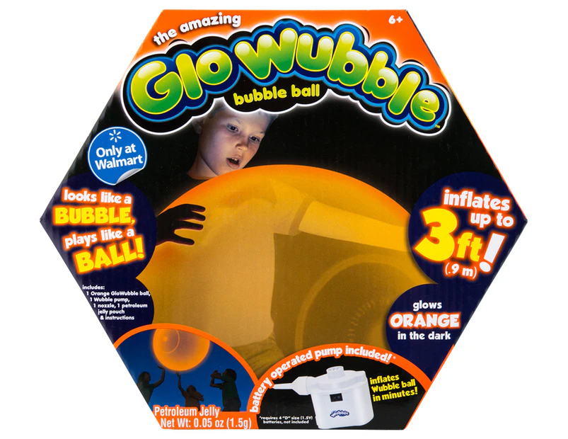 Glo Wubble Bubble Ball w/ Pump - Orange