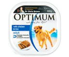 12 x Optimum Dog Food Chicken & Rice Tray 100g