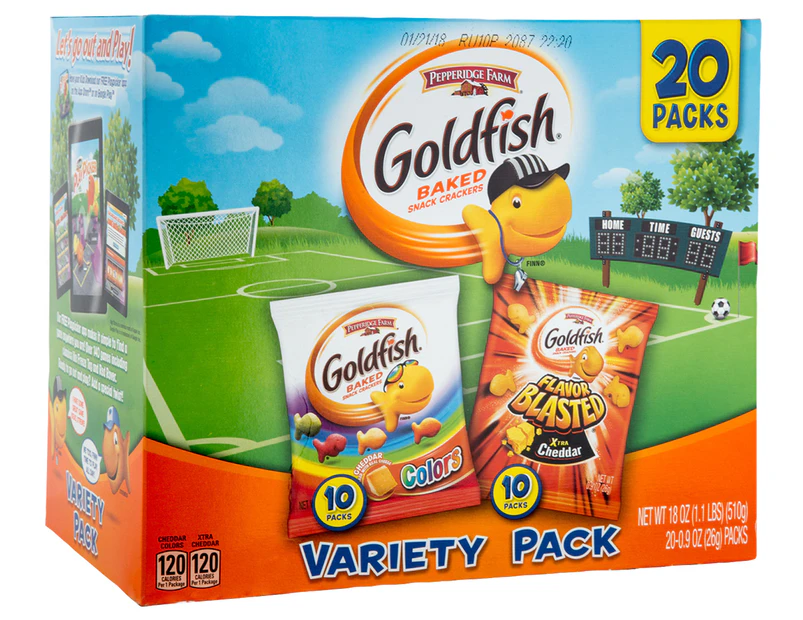 20 x Pepperidge Farm Goldfish Variety Pack 26g