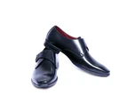 Arnott - Men's Leather Monk Single Strap Shoes in Black