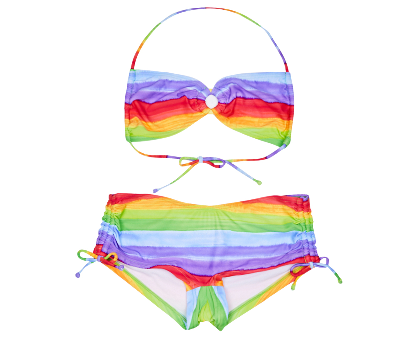 Cupid Girl Triangle Bikini Top & Bottom Set - Multi | GroceryRun.com.au