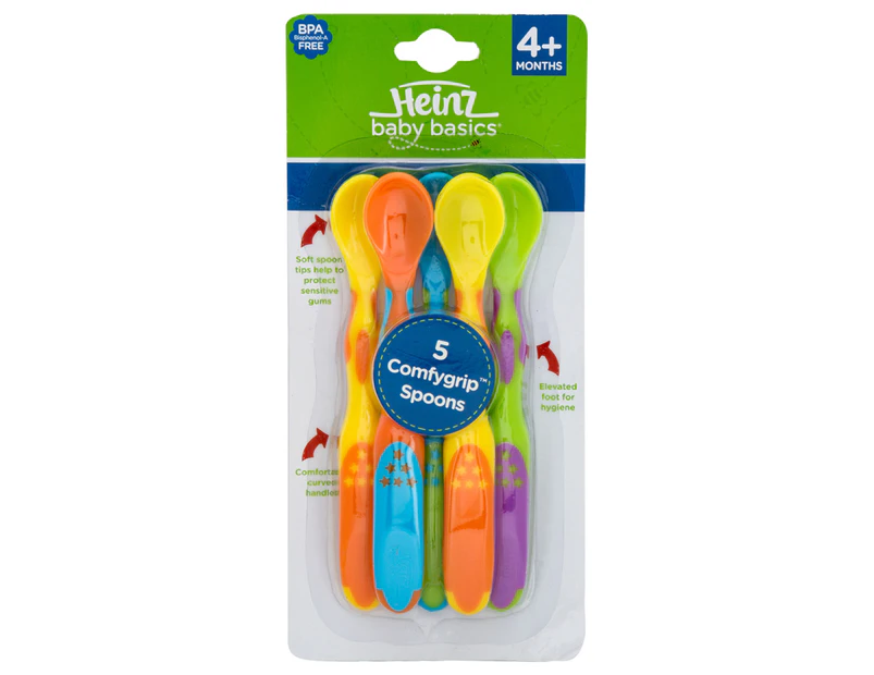 Heinz Baby Basics Comfy Grip Spoons 5-Pack