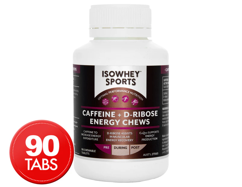IsoWhey Sports Caffeine + D-Ribose Energy Chews Vanilla 90 Tabs