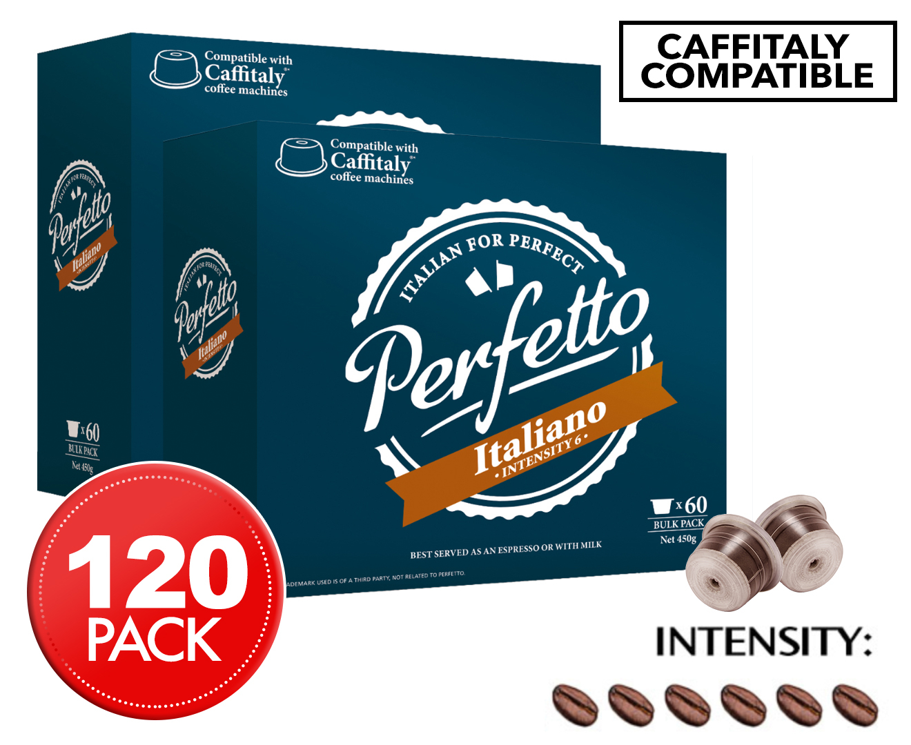 2 x Perfetto Italiano Caffitaly Coffee Pods 60pk