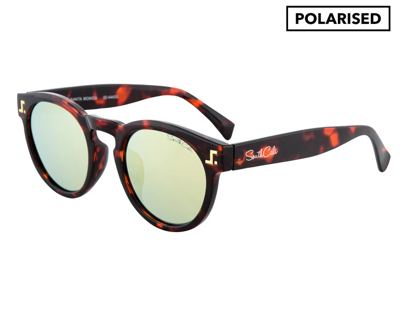 South Cali Santa Monica Polarised Sunglasses - Glossy Leopard/Gold Mirror