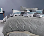 Gioia Casa Davi 100% Cotton Reversible King Bed Quilt Cover Set - Grey/Blue
