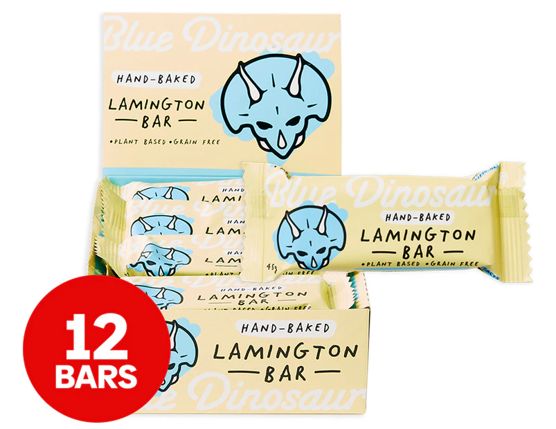 12 x Blue Dinosaur Paleo Bars Lamington 45g