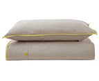 260TC Quilt Cover Set Quilt Cover Set Queen Taupe/Sunshine Yellow