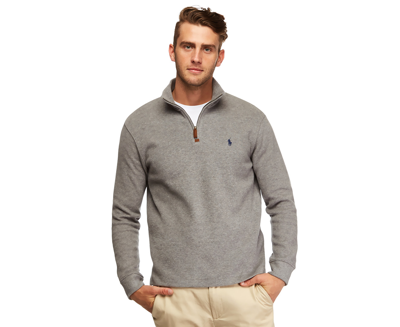 Polo Ralph Lauren Men's 1/4 Zip Pullover Sweater - Winter Grey | Catch ...
