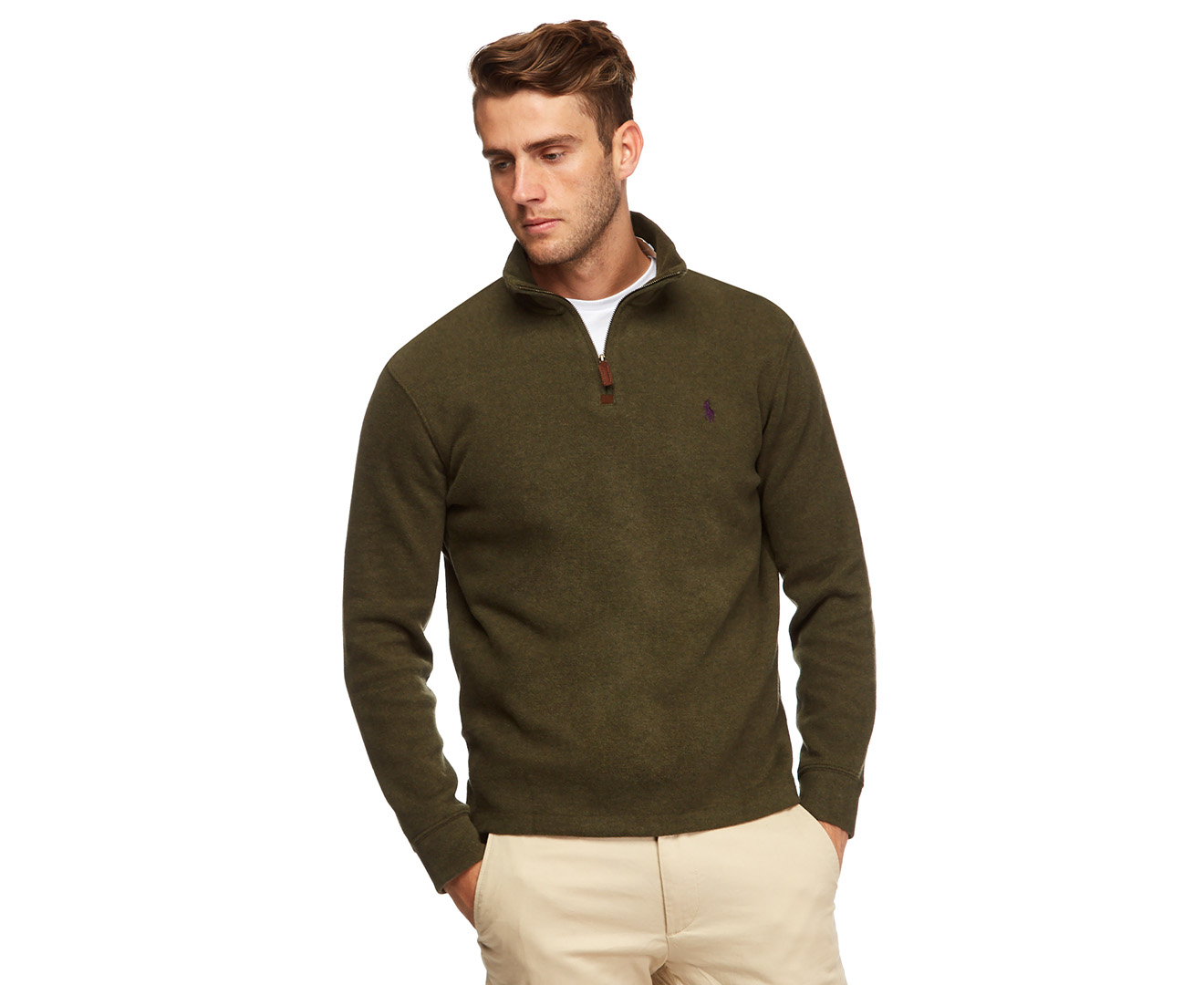 Polo Ralph Lauren Men's 1/4 Zip Pullover Sweater - Alpine Heather | Www ...