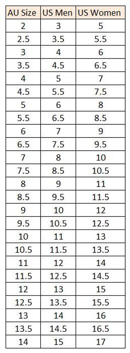 blundstone size chart cm