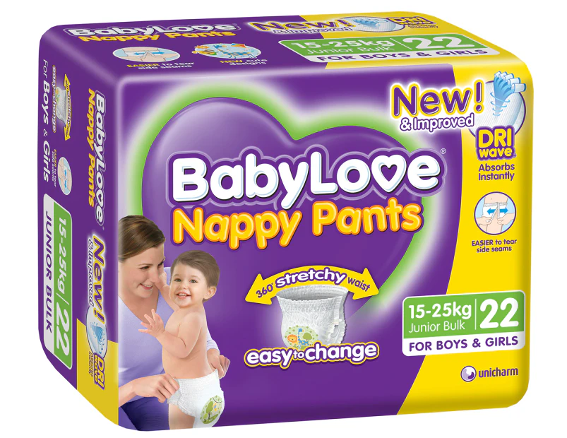 BabyLove Nappy Pants Junior 15-25kg, 22pk