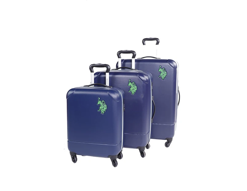 US Polo Assn. Horse Power - Set of 3 Luggage, ABS - Navy