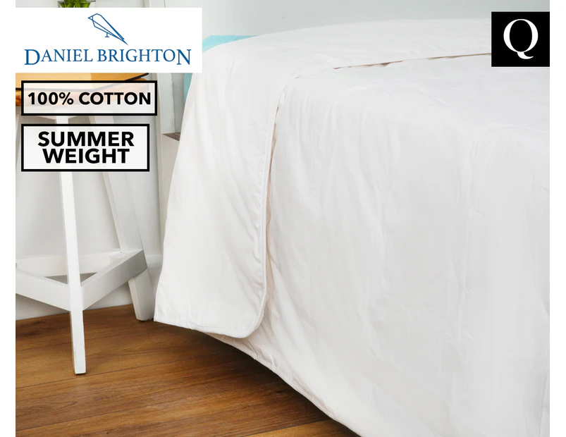 Cotton Queen Bed Summer Quilt - White
