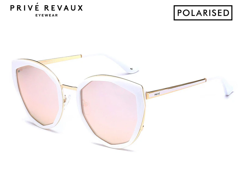 Privé Revaux Women's The Artist Geometric Polarised Sunglasses - White
