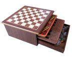 10 in 1 Wooden Chess Board Games House Set Backgammon Checkers Snakes & Ladders