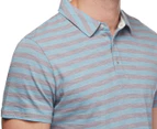 Jeanswest Men's Short Sleeve Layton Stripe Polo - Blue Ocean Multi