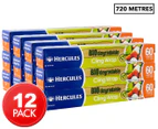 12 x Hercules Biodegradable Cling Wrap 60m